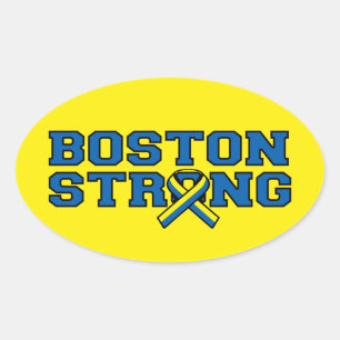 Sticker Ovale Graphique à ruban BOSTON STRONG