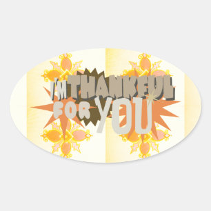 Sticker Ovale Gratitude profonde : "Merci pour vous" avec amour,