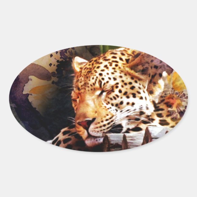 Sticker Ovale Gros chat (Devant)