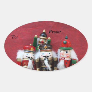 Sticker Ovale Groupe de quatre noix de cou