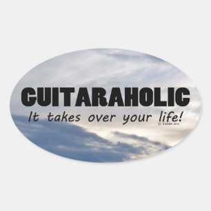 Sticker ovale Guitaraholic Life