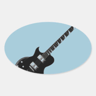 Sticker Ovale Guitare électrique