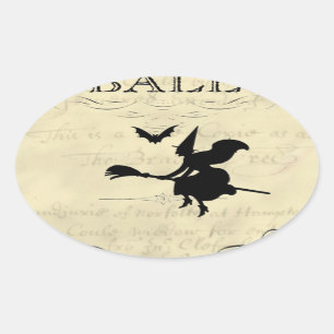Sticker Ovale Halloween du bal des sorcières