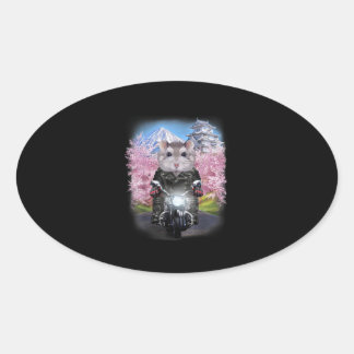 Sticker Ovale Hambourg gris en moto Tour Japonais
