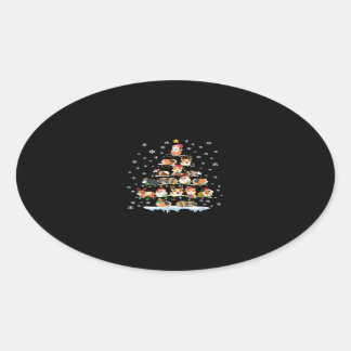 Sticker Ovale Hamster Lover Christmas Tree Guinée Pigs