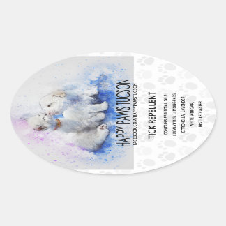 Sticker Ovale Happy Paws Oval