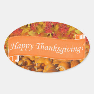 Sticker Ovale Happy Thanksgiving