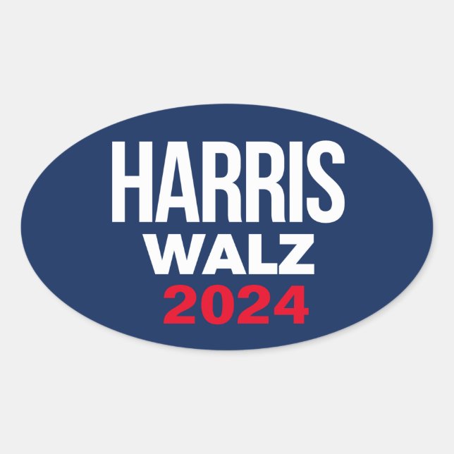 Sticker Ovale Harris Walz 2024 (Devant)