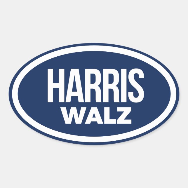 Sticker Ovale Harris Walz 2024 (Devant)