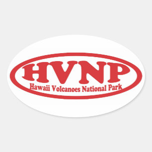 Sticker Ovale Hawaii Volcanoes National Park rouge ovale autocol