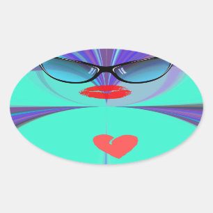 Sticker Ovale Heart Selfie