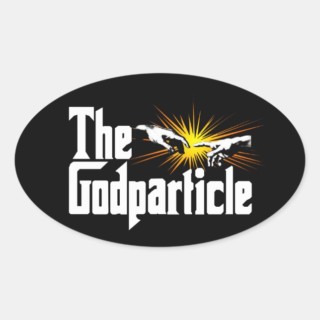 Sticker Ovale Higgs Boson Le Godparticule - Physique Drôle Nerd (Devant)