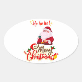 Sticker Ovale Ho Ho Ho