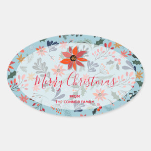 Sticker Ovale Holiday Christmas