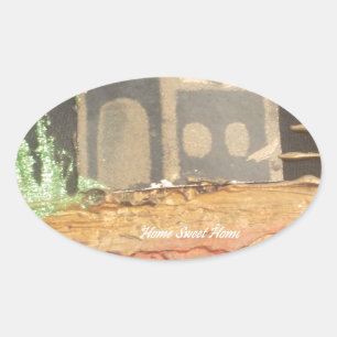 Sticker Ovale Home Sweet Home Art Imprimer