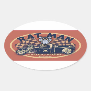 Sticker Ovale Homme de rat II - OV