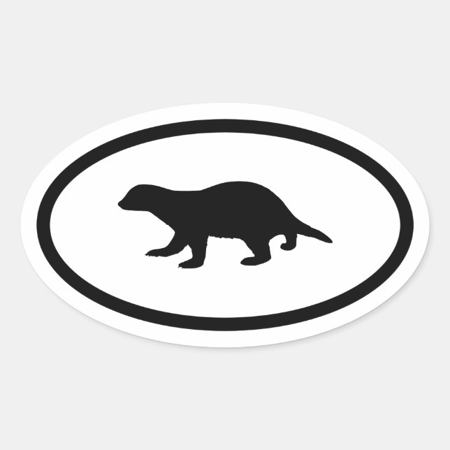 Sticker Ovale Honey Badger (Devant)