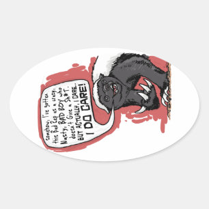 Sticker Ovale Honey Badger s'en soucie