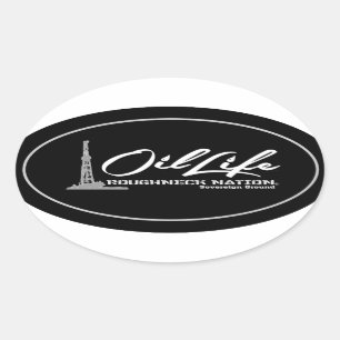 Sticker Ovale HUILE LIFE Champ pétrolifère