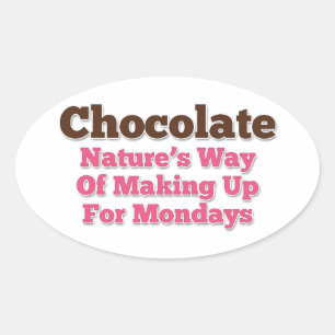 Sticker Ovale Humour au chocolat :