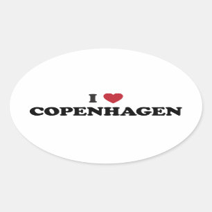 Sticker Ovale I coeur Copenhague Danemark
