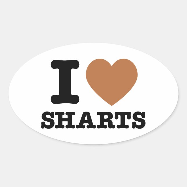 Sticker Ovale I Heart Sharts (Devant)