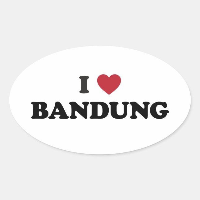 Sticker Ovale I Love Bandung Indonésie (Devant)