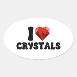 Sticker Ovale I Love Heart Crystals Singles Valentine's Gift