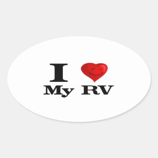 Sticker Ovale I Love My RV