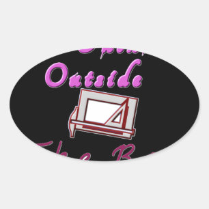Sticker Ovale I Think Out of the Box : Design créatif
