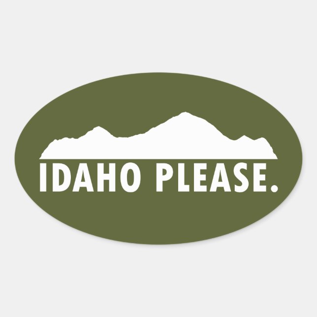 Sticker Ovale Idaho S'Il Vous Plaît (Devant)