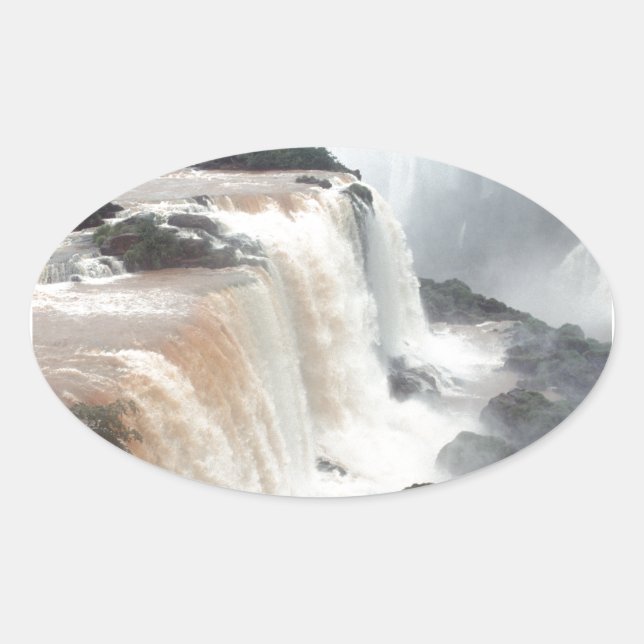 Sticker Ovale iguazu tombe au Brésil (Devant)