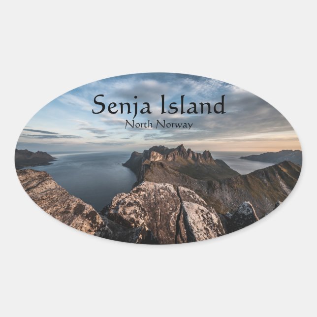 Sticker Ovale Île de Senja Norvège (Devant)