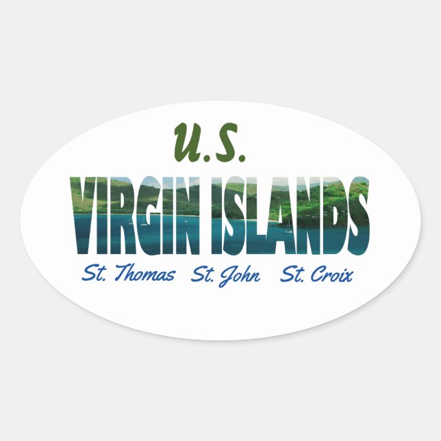 Sticker Ovale Îles Vierges américaines (Devant)