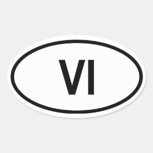 Sticker Ovale Îles Vierges américaines "VI"