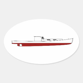 Sticker Ovale Illustration de la couleur du homard de Downeast M