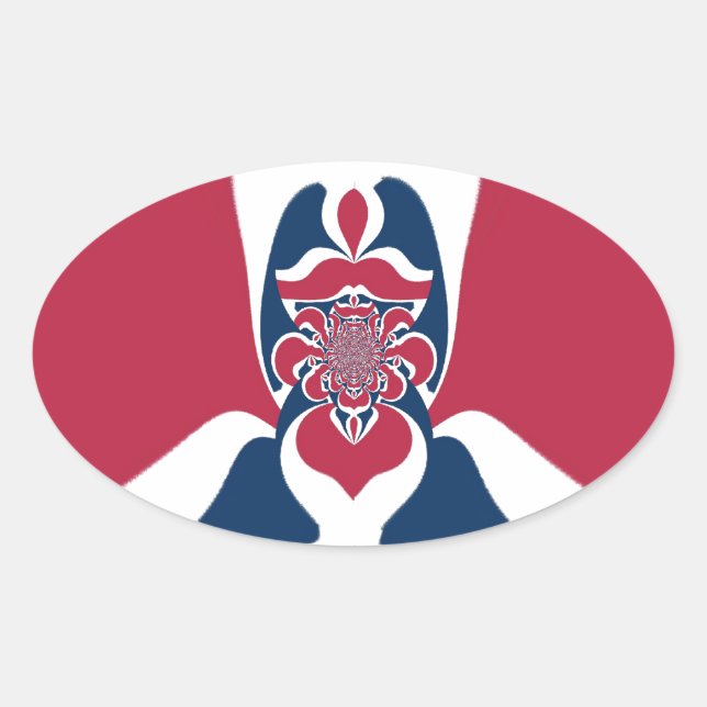 Sticker Ovale Impression Abstraite E.T. (Devant)