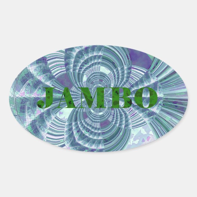 Sticker Ovale Impression d'art Aurora Matata (Devant)