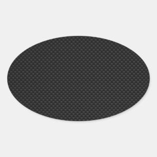 Sticker Ovale Impression de style noir carbone