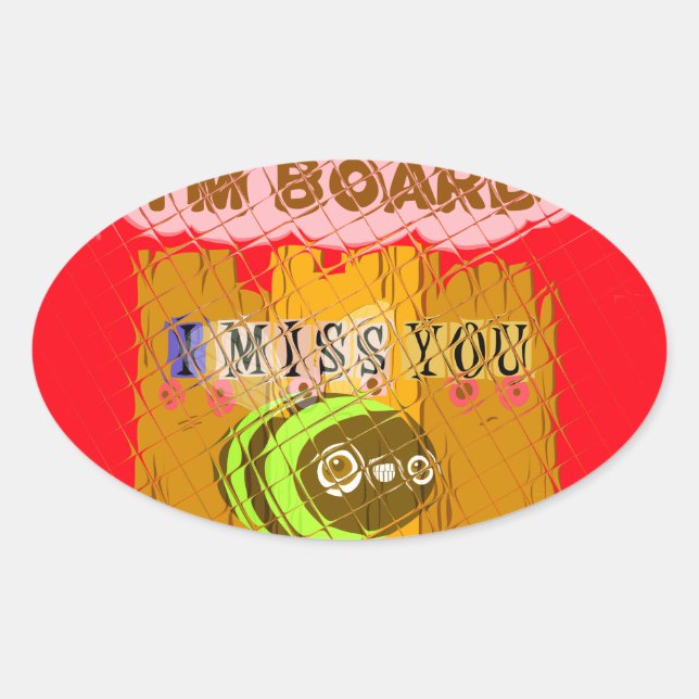 Sticker Ovale Impression Quirky Bee Art (Devant)