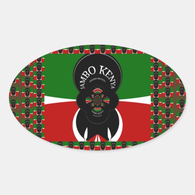 Sticker Ovale Imprimerie d'art Jambo Kenya (Devant)