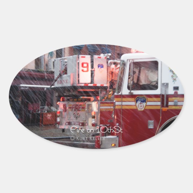 Sticker Ovale Incendie le 10ème ST (Devant)