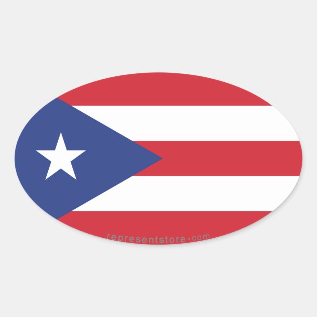 Sticker Ovale Indicateur Porto Rico Plain (Devant)