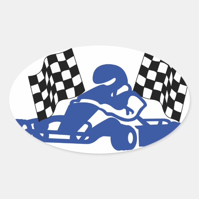 Sticker Ovale Indicateurs de course GoCart (Devant)