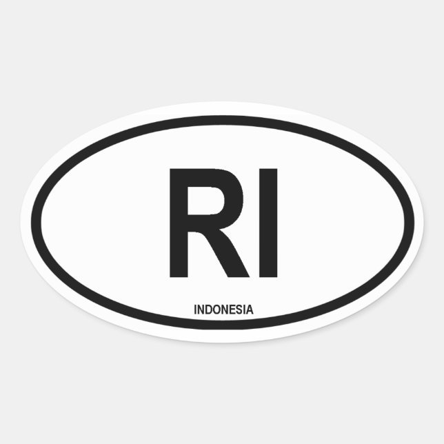 Sticker Ovale Indonésie "RI" (Devant)