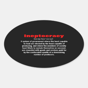 Sticker Ovale Ineptocratie