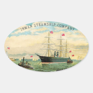 Sticker Ovale Inman Steamship Company