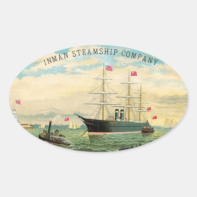 Sticker Ovale Inman Steamship Company (Devant)