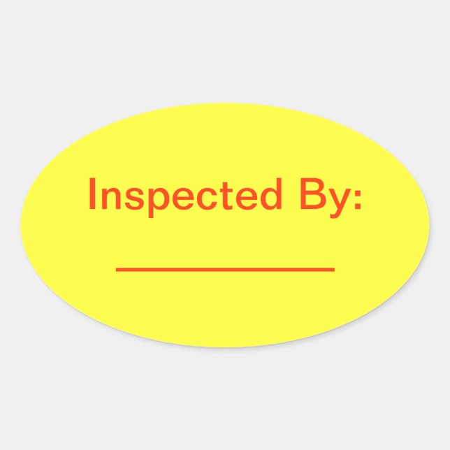 Sticker Ovale Inspecté Par L'Autocollant Ovale (Devant)