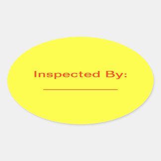 Sticker Ovale Inspecté Par L'Autocollant Ovale